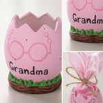Personalized Beard Glasses Easter Eggshell Napkin Ring Ornament with Name and Rope Bow Table Decor Easter Party Gift for Family