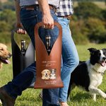 Personalisierte Aquarell Haustier Porträt PU Leder schützende Weintasche mit Text und Name Hochzeit Verlobungsgeschenk für Newlyweds Haustierliebhaber