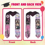 Personalisierte bunte Foto-Collage In Loving Memory Graduation Stola mit Namen Class of 2026 Graduation Geschenk für Absolventen