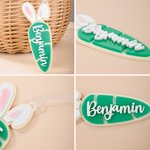 Personalizzato multicolore coniglietto orecchie carota cestino acrilico nome tag primavera festa favore regalo di Pasqua per ragazzi ragazze
