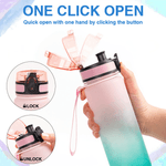 Personalised Cartoon Pilates Character Leakproof 32 oz Water Bottle with Name and Time Marker Sport Accessories Birthday Gift for Woman Pilates Lovers