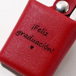 Llavero con fotos familiares personalizado de cuero PU con texto grabado regalo de cumpleaños Día del Padre o aniversario para familia