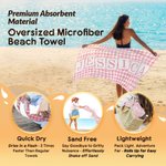 Serviette de plage surdimensionnée personnalisée avec nom et motif à carreaux multicolores Cadeau de famille et d'amis pour la piscine