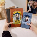 Personalisierte Gratulation Cartoon Charakter Leder Notizbuch mit Namen und Jahr Gratulation Abschluss Geschenk für Absolventen