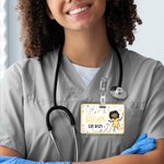 Personalized Cartoon Nurse Simple Line Drawing Acrylic ID Badge Buddy with Name Nurse Week Birthday Gift for Nurse Doctor Medical Staff