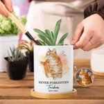 Personalised Watercolour Pet Photo Heart Succulent Planter Pot with Name and Bamboo Tray Home Decor Memorial Gift for Cat Dog Pet Owner