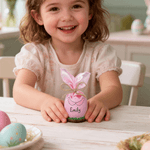 Personalized Beard Glasses Easter Eggshell Napkin Ring Ornament with Name and Rope Bow Table Decor Easter Party Gift for Family