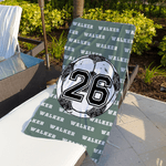 Serviette de plage surdimensionnée à séchage rapide avec nom Accessoires de vacances d'été Cadeau d'anniversaire pour les amoureux des sports de balle Amis