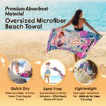 Toalla de playa de gran tamaño de secado rápido con el nombre de un personaje de vacaciones de dibujos animados cocotero Fiesta en la playa Cumpleaños Regalo para la familia Amigos