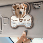 Personalizado Corazón Hueso de Perro Foto de madera Visera Clip con nombre y fecha Coche Accesorio Pérdida de Mascota Memorial Regalo para el dueño de la mascota Amante