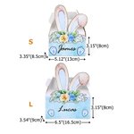 Gepersonaliseerde schattige bloem konijnen oren geschenkdoos met handvat en naam Paasfeest geschenk voor kinderen