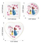 Personalised Warm Parent-Child Clipart Ceramic Jewellery Tray with Name and Text Mother's Day Birthday Gift for Mom Grandma