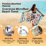 Gepersonaliseerd Oceaanwezens Patroon Oversized Snel Droog Strandlaken met Naam Strand Accessoires Verjaardagscadeau voor Vrienden Familie