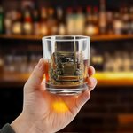 Personalised Lorry Pattern 10 oz Whiskey Glass with Name Daily Drinking Birthday Gift for Lorry Driver Husband