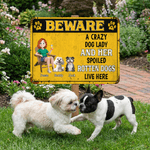 Personalized Paw Print Cartoon Character Dog Garden Tinplate Sign with Name Garden Decor Birthday Anniversary Gift for Pet Owner Lover