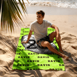 Serviette de plage surdimensionnée à séchage rapide avec nom Accessoires de vacances d'été Cadeau d'anniversaire pour les amoureux des sports de balle Amis