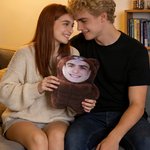 Personalized Funny Face Photo Design Muscle Bear Plush Toy Pillow Home Decor Anniversary Gift for Couple Friend