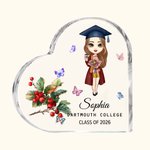 Personalizada Nacimiento Flor Cartoon Personaje Corazón en forma de placa de acrílico con nombre Escritorio Decoración Graduación Cumpleaños Regalo para graduados