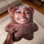 Personalized Funny Face Photo Design Muscle Bear Plush Toy Pillow Home Decor Anniversary Gift for Couple Friend