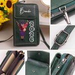 Personalisierte Geburt Blume Schmetterling Graduierung Tragbare PU Leder Crossbody Geldbörse Tasche mit Riemen Reisezubehör Geburtstagsgeschenk für Absolventen