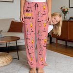 Pantalones de pijama personalizados con fotos de 1 a 12 caras dibujo lineal de niño con nombre y bolsillos regalo de cumpleaños y diario para familia