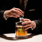 Personalised Golden Shield Initial Name Whiskey Decanter Birthday Father's Day Gift for Whiskey Lovers