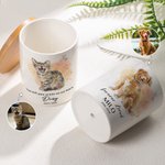 Personalised Watercolour Pet Photo Heart Succulent Planter Pot with Name and Bamboo Tray Home Decor Memorial Gift for Cat Dog Pet Owner
