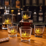 Personalised Golden Shield Initial Name Whiskey Decanter Birthday Father's Day Gift for Whiskey Lovers