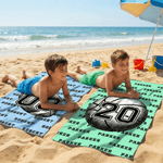 Serviette de plage surdimensionnée à séchage rapide avec nom Accessoires de vacances d'été Cadeau d'anniversaire pour les amoureux des sports de balle Amis