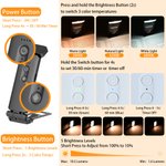 Personalized Cartoon Pet Photo LED Rechargeable Light Clip with Name Reading Accessory Birthday Gift for Pet Lovers Owners Book Lovers Bookworms