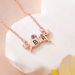 Personalisierte 2-4 Winzige Mutter und Baby Kolibri Initial Birthstone Halskette Muttertag Geburtstag Geschenk für Mama Oma