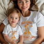 Personalized 2026 Our First Mother's Day Together Giraffe Baby Onesie Gift for Baby New Mother