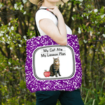 Personalized Apple Pet Photo Large Capacity Tote Bag with Name and Text Daily Use Anniversary Birthday Gift for Pet Lover Owner Teacher