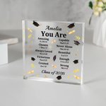 Personalized You Are Bible Chapter Graduation Cap Acrylic Plaque with Name and Year Home Decor Graduation Gift for Class of 2026 Graduates Christians