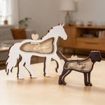 Boîte en bois personnalisée en forme d'animal de compagnie avec nom Cadeau commémoratif pour les propriétaires d'animaux de compagnie