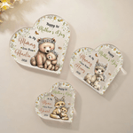 Personalised Parent-Child Cartoon Animal Heart Acrylic Plaque with Name and Year Home Decor Mother's Day Birthday Gift for New Mom