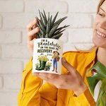 Maceta de cerámica con nombre y base de bambú Flor de nacimiento personalizada Personaje de dibujos animados Decoración de jardín Regalo de cumpleaños para los amantes de la jardinería Familia