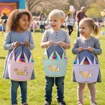 Personalisierte niedliche Kaninchen Ostereier Ohren Streifen Osterkorb mit Namen Ostern Party Gunst Eier jagen Geschenk für Kinder