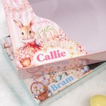 Gepersonaliseerde Schattige Konijn Pasen Cadeaudoos met Naam voor Dagelijks Gebruik of Feestjes Cadeaud voor Meisjes en Jongens