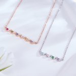 Collier personnalisé 1-6 pierres de naissance de la famille Bijoux délicats Anniversaire Fête des mères Cadeau pour Maman Grand-mère Famille