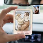 Personalised Watercolour Photo Wooden Car Visor Clip with Text Car Accessories Birthday Anniversary Gift for Couple Family Friend