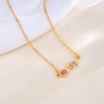 Collier personnalisé 1-6 pierres de naissance de la famille Bijoux délicats Anniversaire Fête des mères Cadeau pour Maman Grand-mère Famille