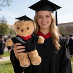 Personalized Cute Bachelor Cap Plush Teddy Bear Stuffed Toy with Name and School Badge Class of 2026 Graduation Gift for Kids Graduates