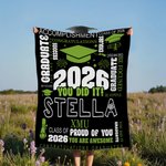 Personalized Class of 2026 You Did It  Graduation Cap Soft Throw Blanket with Name and Year Home Decor Graduation Party Gift for Graduates