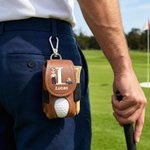 Bolsa de golf de cuero de PU personalizada con personaje de dibujos animados con inicial y nombre Accesorios de golf Regalo de cumpleaños para los amantes del golf