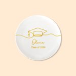 Personalisierte Graduation Cap Keramik Trinket Schmuckschale mit Namen und Text Klasse von 2026 Graduierung Geschenk für Frauen Absolventen