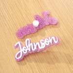 Gepersonaliseerde Multicolor Glitter Naam Acryl Tas Knoop Bedel Accessoires voor Bogg Verjaardag Strandfeest Zomer Vakantie Cadeau voor Haar