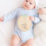 Henkilökohtainen Coquette Bow puinen soikea vauvan ilmoitus merkki nimi ja syntymä tilastot Baby Shower lahja vastasyntyneille odottavat vanhemmat