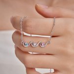 Collier personnalisé 1-6 pierres de naissance de la famille Bijoux délicats Anniversaire Fête des mères Cadeau pour Maman Grand-mère Famille