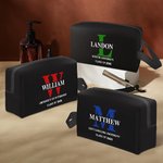 Personalisierte tragbare Monogramm Name Kulturtasche mit Text und bunten Initialen große Kapazität Graduierung Geschenk für Männer